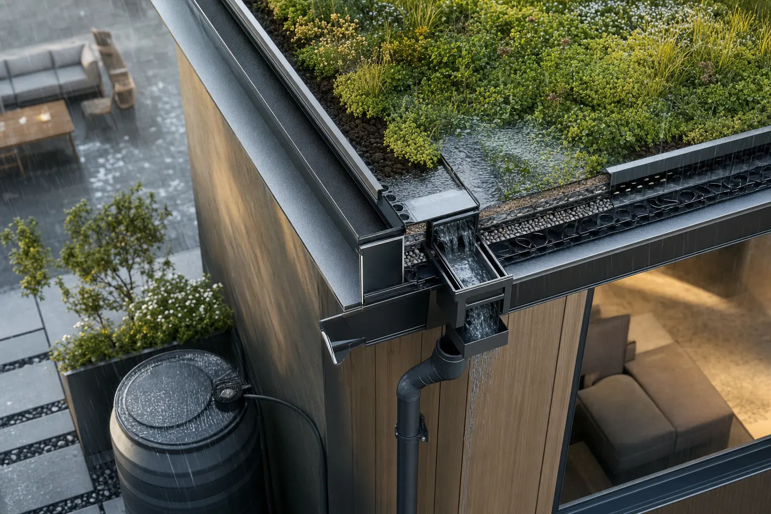 Intégration innovante des systèmes de drainage pour les toitures écologiques en période de fortes pluies